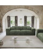 NOVA 3-Sitzer-Sofa aus gewebtem Samt olivgrün - 205x97x73