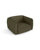 Fauteuil LIAM Tissu bouclette Vert olive - 118x102x76