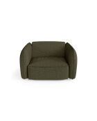 Fauteuil LIAM Tissu bouclette Vert olive - 118x102x76