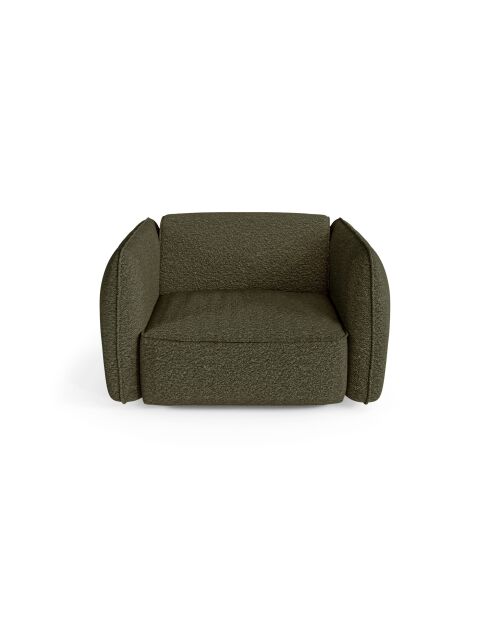 Fauteuil LIAM Tissu bouclette Vert olive - 118x102x76