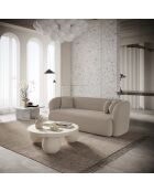 EMY 3-Sitzer-Sofa Taupegrauer lockiger Stoff - 205x88x77