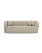 EMY 3-Sitzer-Sofa Taupegrauer lockiger Stoff - 205x88x77