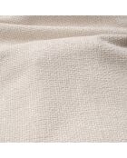 Linkerhoekbank converteerbaar express Dunlopillo matras 140 cm NOVA crème getextureerd fluweel - 299x165x73