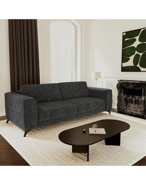 Express converteerbare slaapbank 160 cm MILANO Fluweel met zwart patroon - 230x105x75