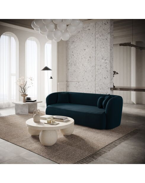 EMY 2-Sitzer-Sofa Velours Mitternachtsblau - 185x88x77