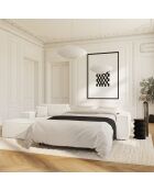 Linkes Ecksofa, ausziehbare Expressmatratze, 140 cm, RUBY, cremefarbener Kord — 320x165x80