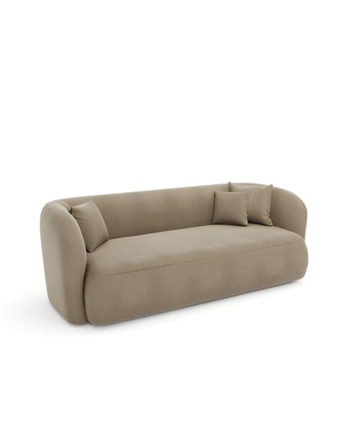 EMY 2-Sitzer-Sofa Taupe Velours - 185x88x77