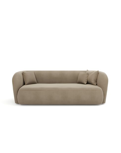 EMY 2-Sitzer-Sofa Taupe Velours - 185x88x77