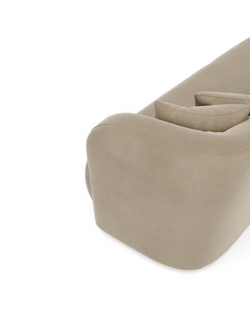 EMY 2-Sitzer-Sofa Taupe Velours - 185x88x77