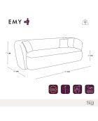 EMY 2-zitsbank Taupe Velours - 185x88x77