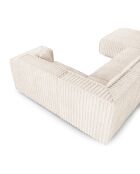 XXL-Panoramasofa mit 2 dekorativen Kissen RUBEN XXL Corduroy Cream XXL - 391x173x78