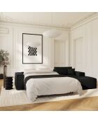 Rechterhoekbank converteerbaar expressmatras 140cm RUBY 140cm RUBY corduroy XXL zwart - 320x165x80