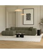 Sofá de esquina izquierda COVA Tejido boucle verde oliva - 290x94x69,5