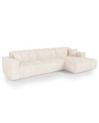 Hoekbank rechts met 2 sierkussens RUBEN Corduroy XXL Cream - 323x173x78