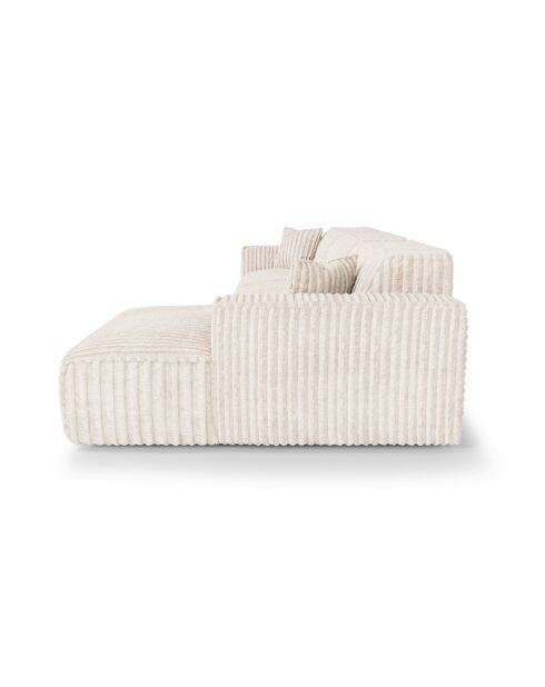 Rechtes Ecksofa mit 2 dekorativen Kissen RUBEN Corduroy XXL Cream - 323x173x78