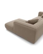 Canapé d'angle droit 280cm ROMY Tissu tramé toucher doux Taupe - 280x166x70