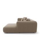 Canapé d'angle droit 280cm ROMY Tissu tramé toucher doux Taupe - 280x166x70