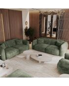 LIAM 3-Sitzer-Sofa Olivgrüner gewebter Samt - 196x90x74