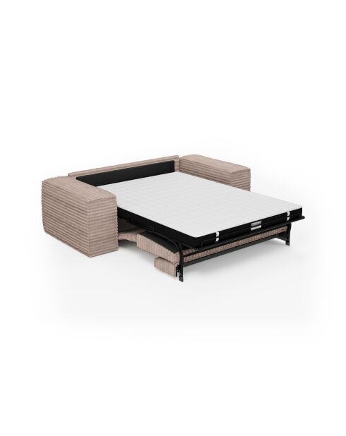 Sofá convertible Express 140 cm colchón RUBY corduroy XXL taupe - 216x100x80