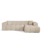 Canapé angle droit COVA Tissu bouclette Beige - 290x94x69.5