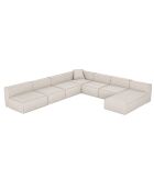 Divano panoramico modulare XXL Rolf Tessuto Weft beige taupe - 353x345x63