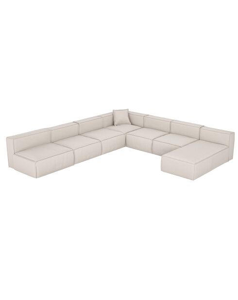 XXL Modulares Panoramasofa Rolf Beigetrauter Stoff - 353x345x63