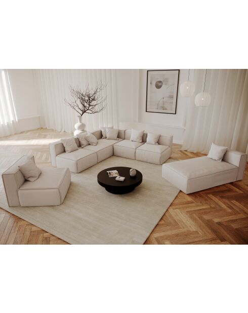 XXL Modulares Panoramasofa Rolf Beigetrauter Stoff - 353x345x63