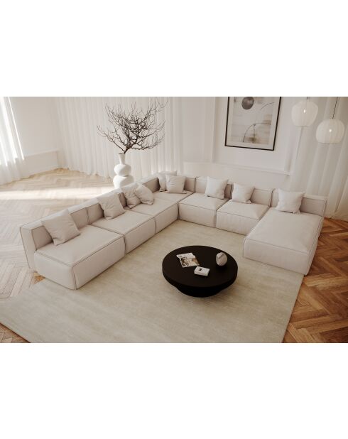 XXL Modulares Panoramasofa Rolf Beigetrauter Stoff - 353x345x63