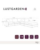 Lustgarden Großes rechtwinkliges Sofa, 300 x 290 x 85 cm, Mandelbeige