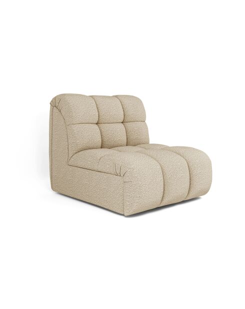 Fauteuil pivotant NELLY Tissu bouclette Beige - 81x98x77