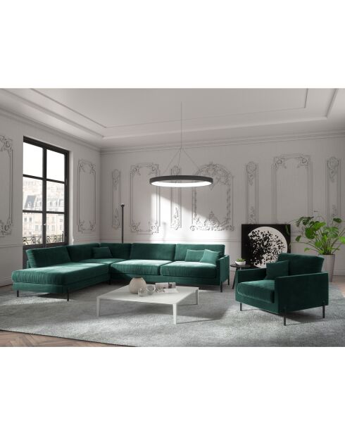 Sofá angular izquierdo Justin Forest verde - 256x200x78