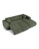 LIVA Rechtes Weitwinkelsofa Salbeigrün, strukturierter Samt — 283 x 180 x 73