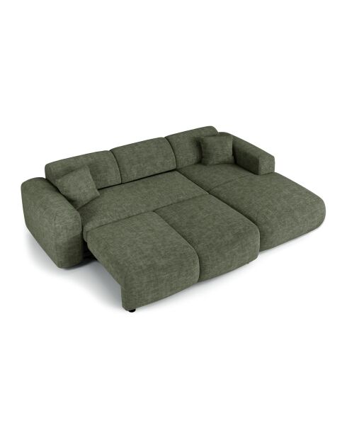 LIVA Rechtes Weitwinkelsofa Salbeigrün, strukturierter Samt — 283 x 180 x 73