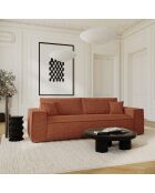 Express ausziehbare Sofamatratze, 140 cm, RUBY, Terrakotta, Kord - 216x100x80