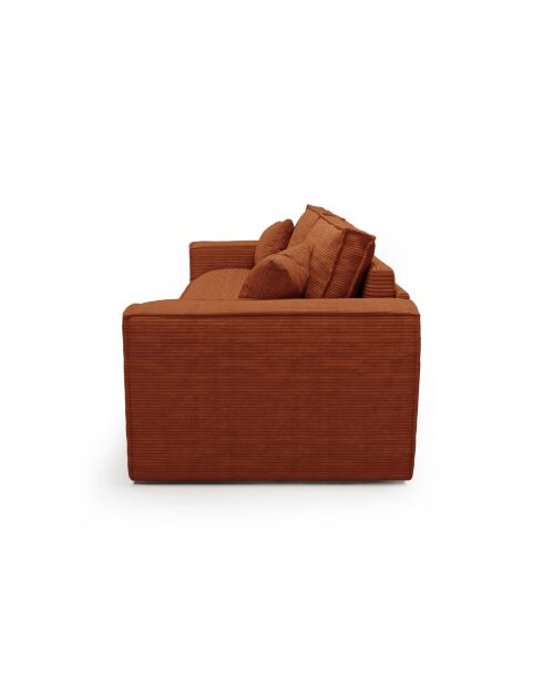 Express converteerbare slaapbank 140 cm RUBY terracotta corduroy - 216x100x80