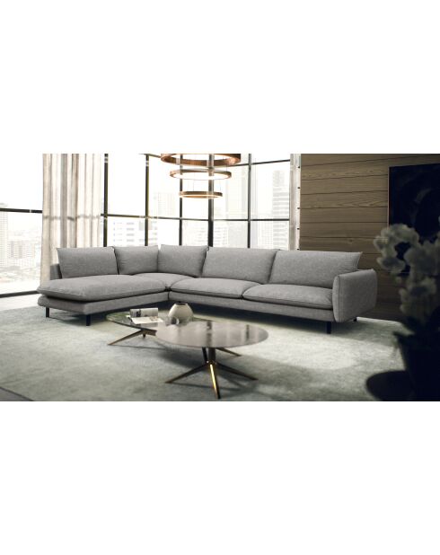 Isak hellgraues linkes Weitwinkelsofa - 262x92x85