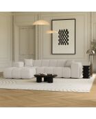 Canapé angle gauche COVA Tissu bouclette Crème - 290x94x69.5