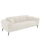 Canapé 3 places GLENN Velours tramé Crème - 220x90x74