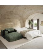 Ecksofa links, umwandelbar, Express Dunlopillo-Matratze, 140 cm, NOVA, olivgrün, strukturierter Samt — 299 x 165 x 73