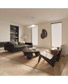 Canapé 2 places mikael cuir noir - 149x84x80