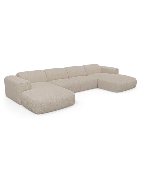 Canapé panoramique Tissu bouclette Beige - 363x165x73
