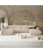 Canapé panoramique Tissu bouclette Beige - 363x165x73