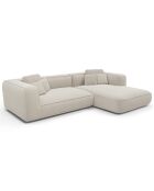 Rechtwinkliges Sofa 255 cm ROMY Weicher gewebter Duschstoff Beige - 255x160x70