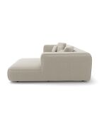Rechtwinkliges Sofa 255 cm ROMY Weicher gewebter Duschstoff Beige - 255x160x70