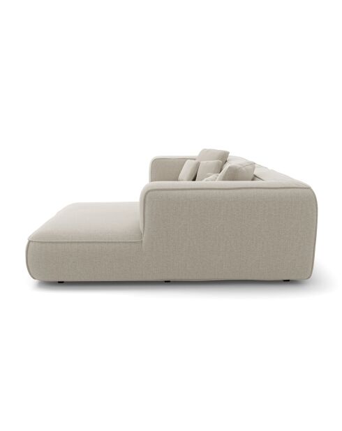 Rechtwinkliges Sofa 255 cm ROMY Weicher gewebter Duschstoff Beige - 255x160x70