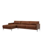 Justin Cognac linkes Ecksofa - 262x154x78