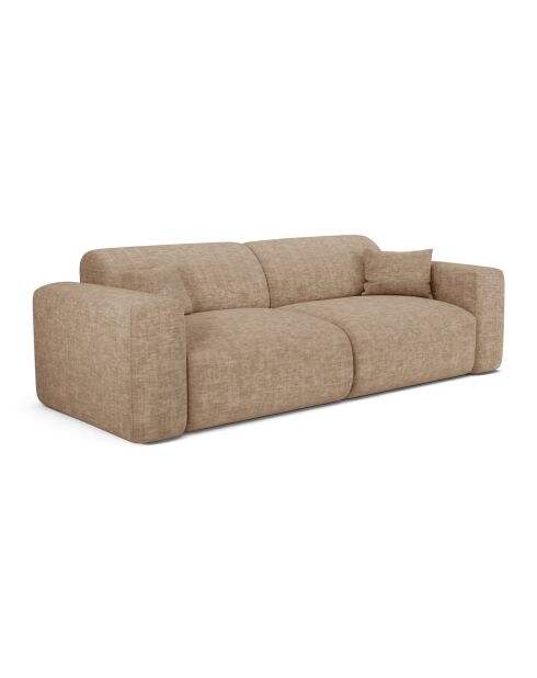 LIVA 4-zits converteerbare bank Taupe getextureerd fluweel - 240x97x73