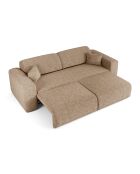 LIVA 4-zits converteerbare bank Taupe getextureerd fluweel - 240x97x73