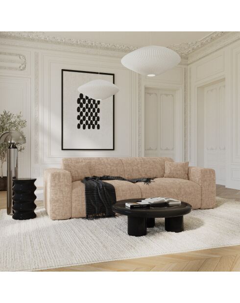 LIVA 4-zits converteerbare bank Taupe getextureerd fluweel - 240x97x73