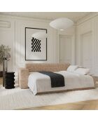 LIVA 4-zits converteerbare bank Taupe getextureerd fluweel - 240x97x73